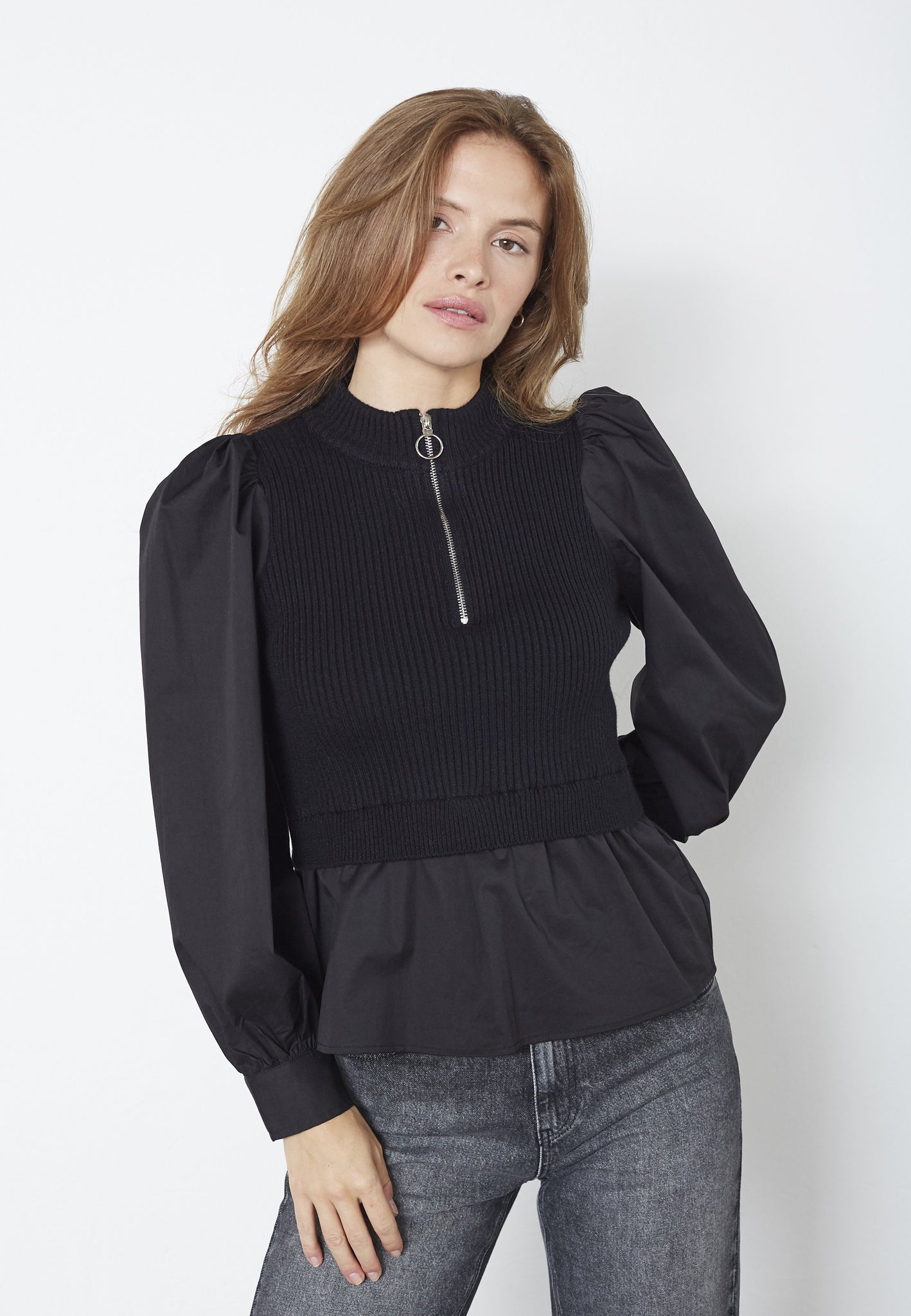 Co’Couture - ElisabethCC Mix Zip Knit