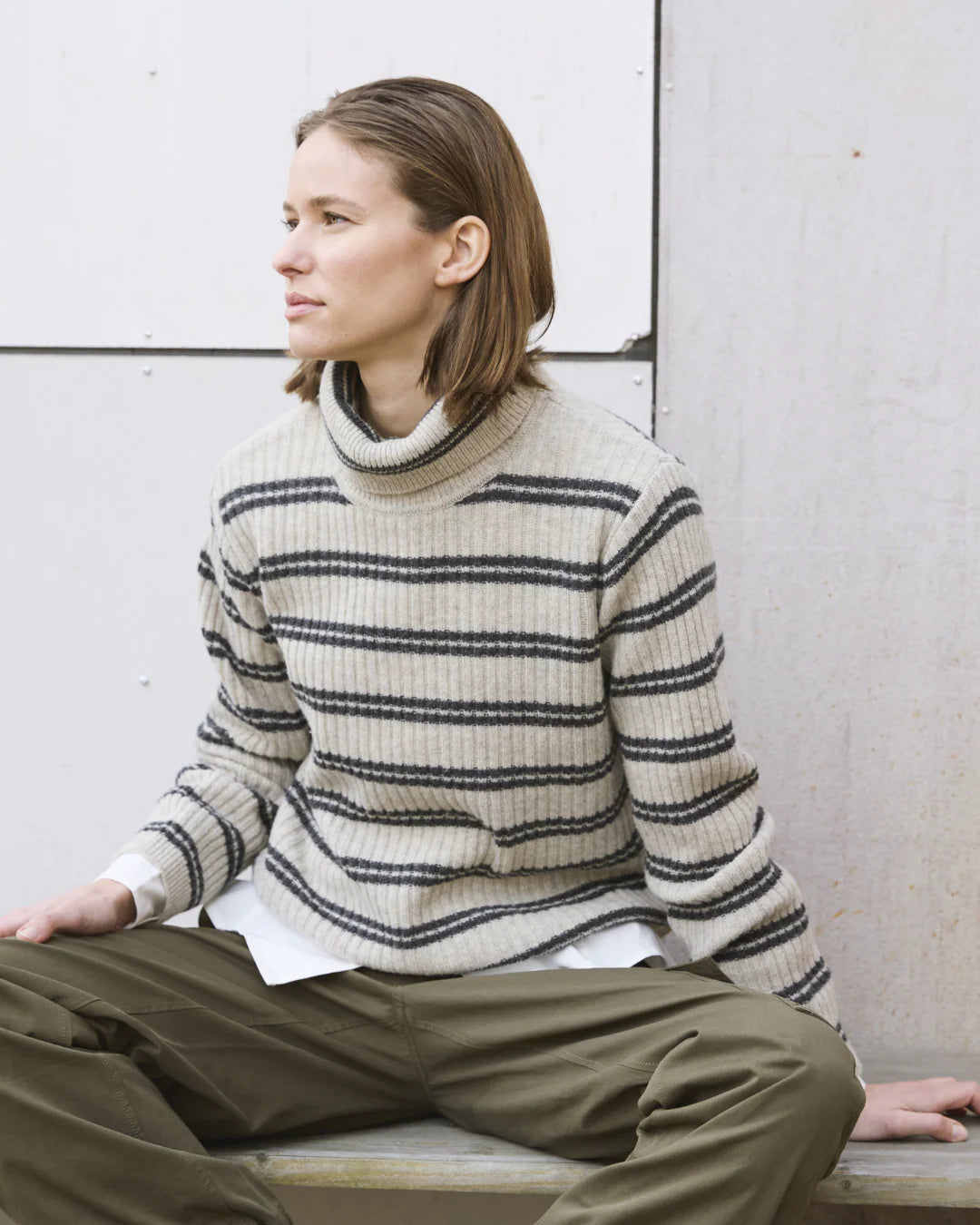 Esmé Studíos - ESFiro Cardigan - Pure Cashmere stripe