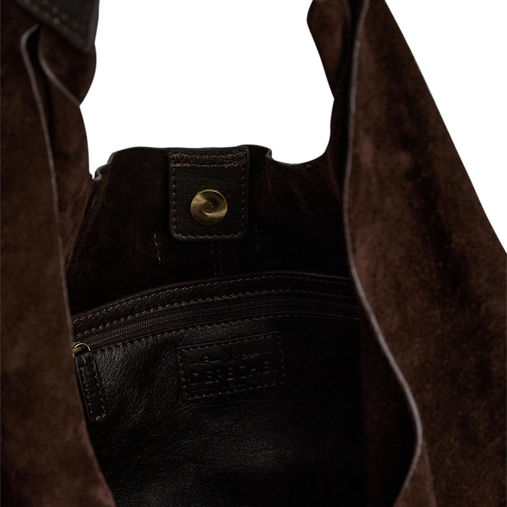 DEPECHE. - Suede shopper - Chocolate