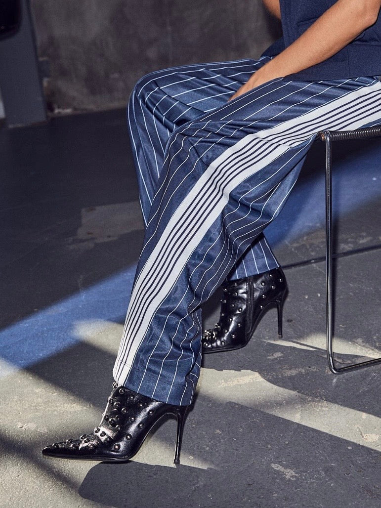 Haute L’Amitié - Baggy Pin Stripe Track Pants