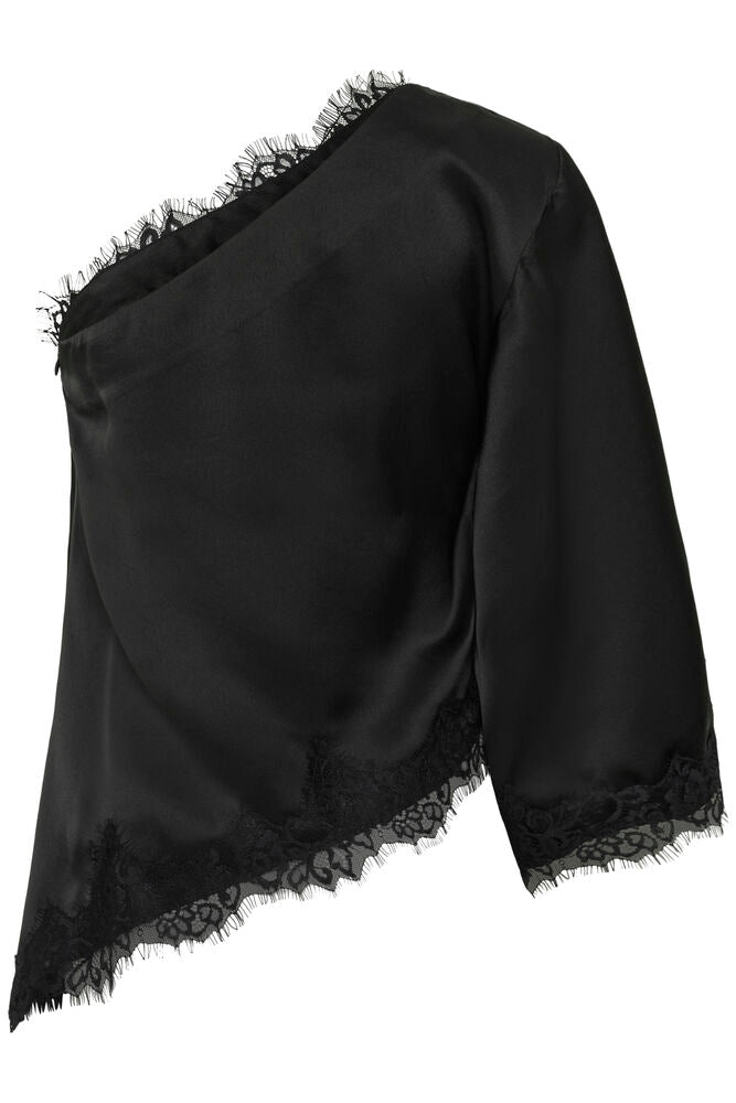 My Essential Wardrobe - MWBrenda Asymmetric Blouse - Black