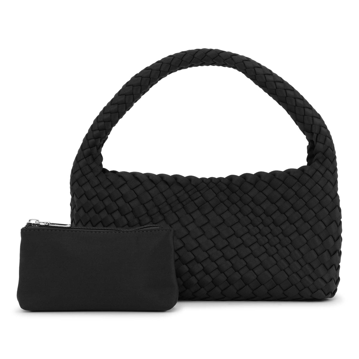 SUI AVA - Woven Scuba Mini Bag + Pouch - Black