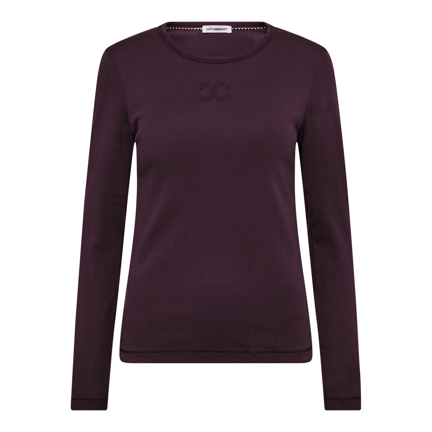 Co’Couture - Grannycc Embroidery LS Tee Plum