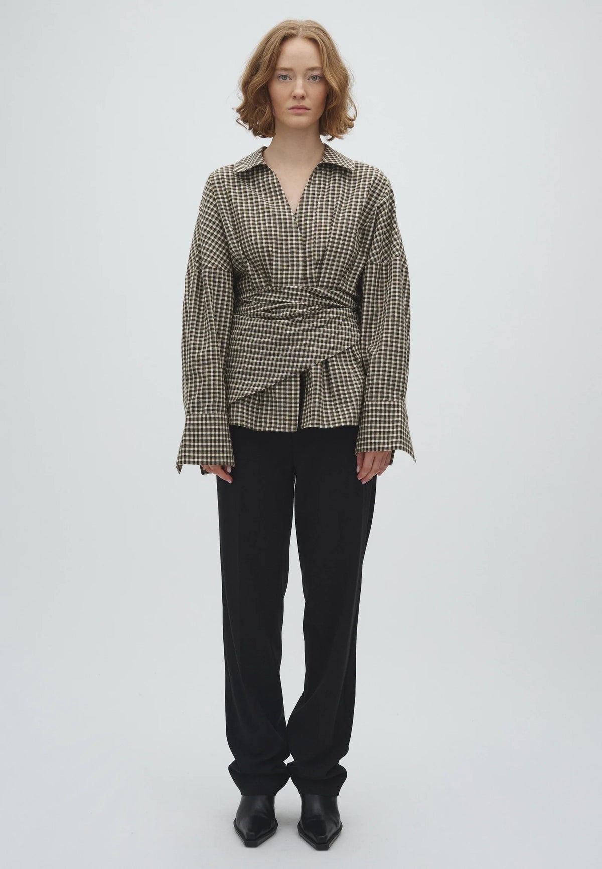 MbyM - Isidor-M Blouse - Smoked Olive Check