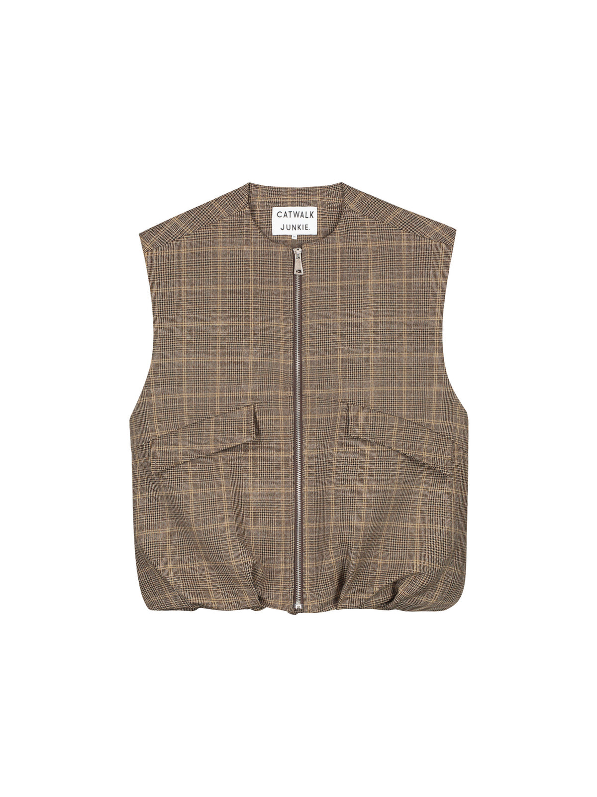 CATWALK JUNKIE. - Check bodywarmer - Caramel