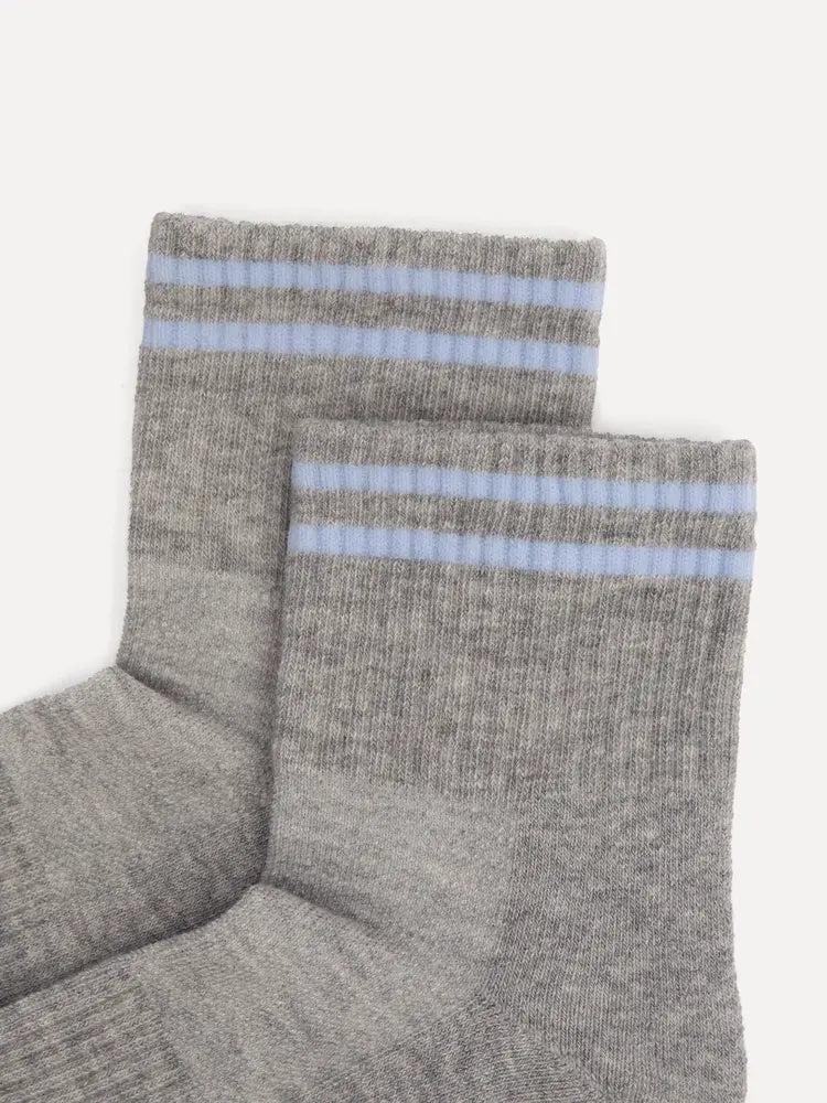 Les Soeurs - sokken Light Grey Melange / Light Blue