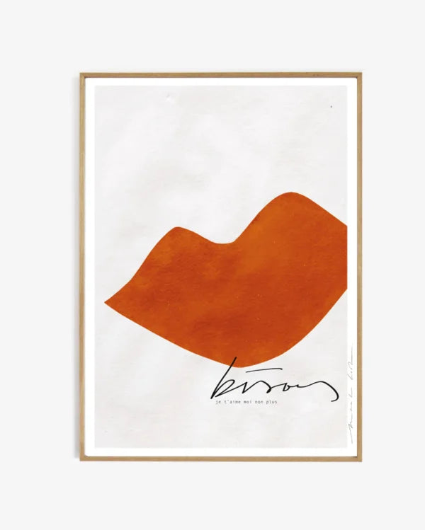 My Deer Art - ART PRINT - BISOUS, ORANGE - 40x50