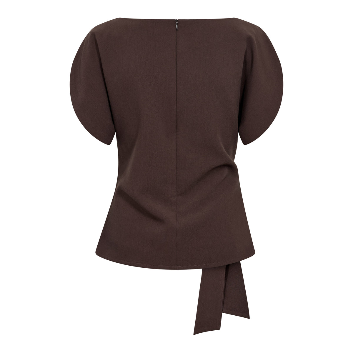 Co'Couture - AcileCC Pleat SS Blouse Brown