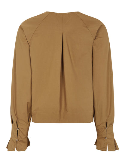 Esmé Studíos - Russo LS Blouse Brown Sugar