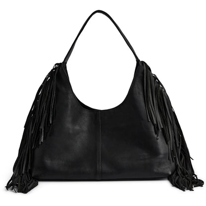 DEPECHE. - Shoulderbag with fringes - Black (Nero)