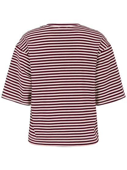 TOODAY - TDClip Striped T-Shirt - Bordeaux/White Stripe