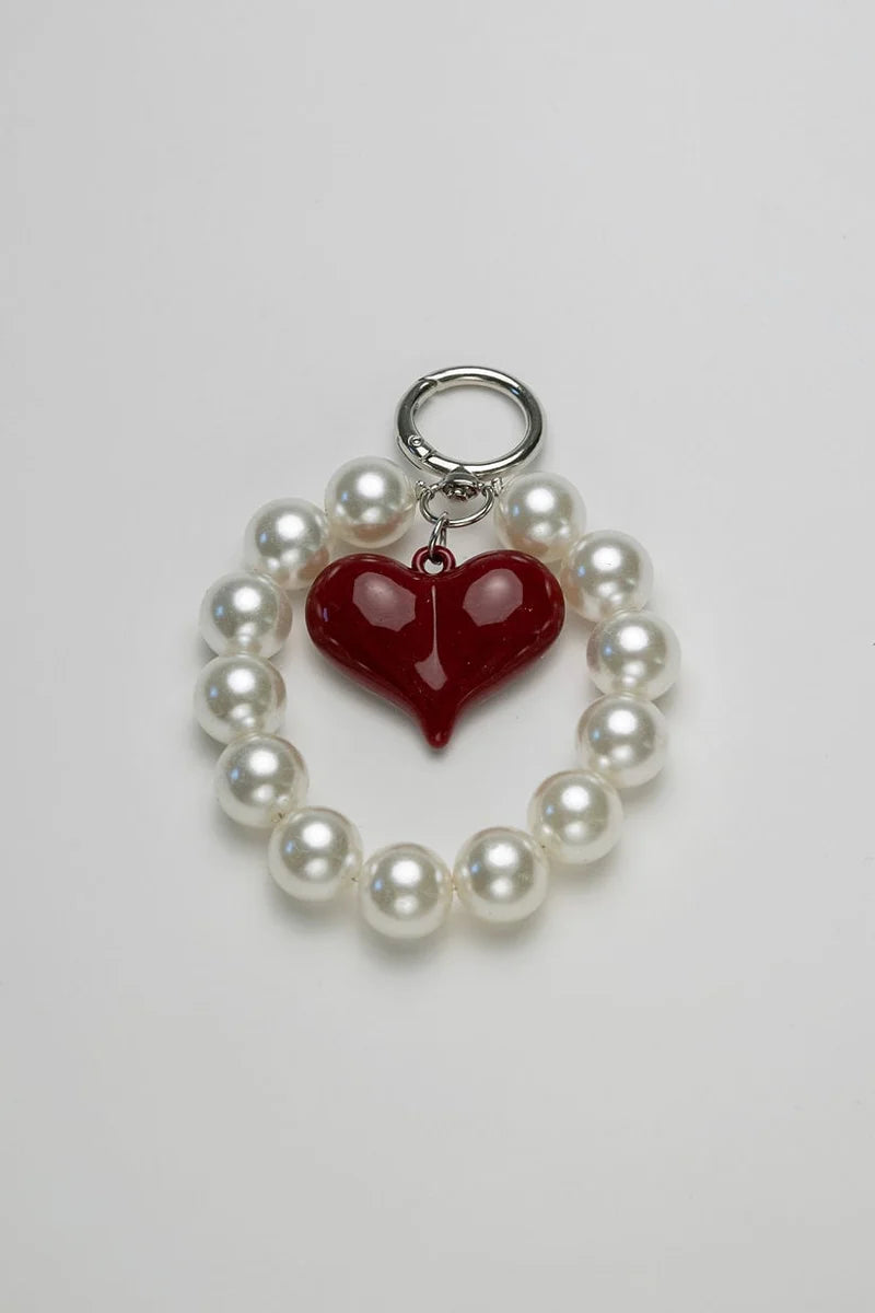 BOW19 - CHARM PEARL HEART RED