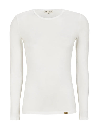 Esmé Studios - ESPenelope LS O-neck Slim T-shirt - White