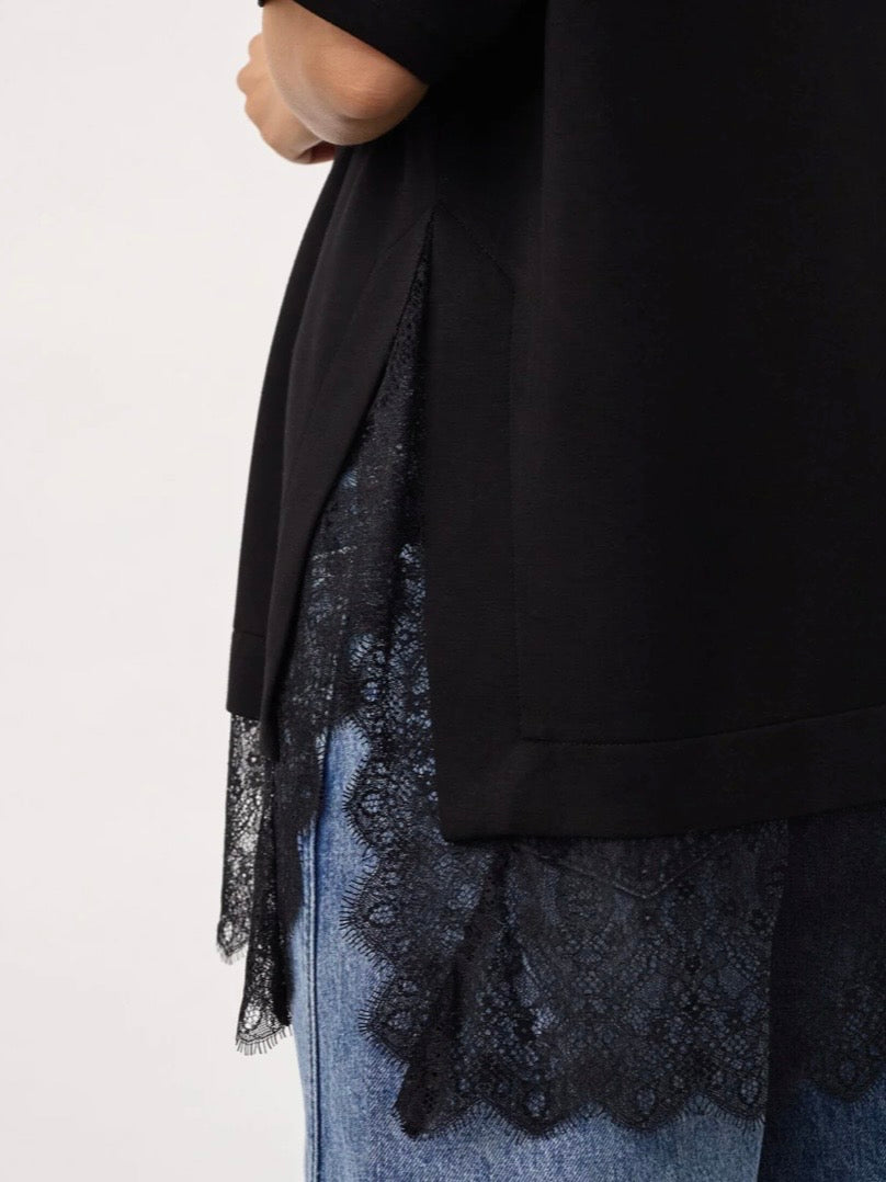 Co’Couture - LarsonCC Mix Lace Tee