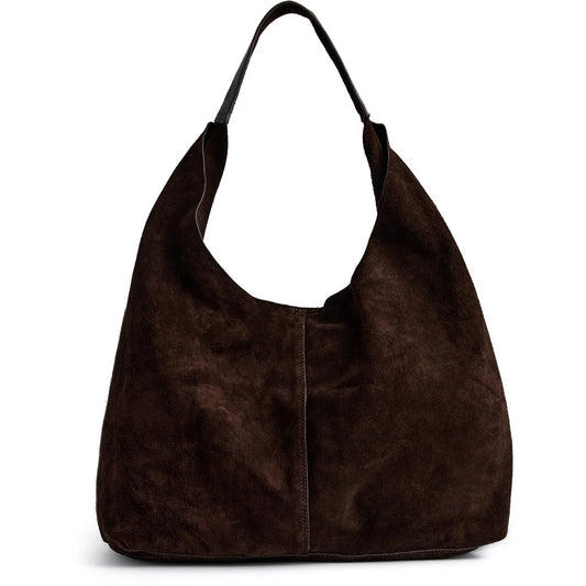 DEPECHE. - Suede shopper - Chocolate