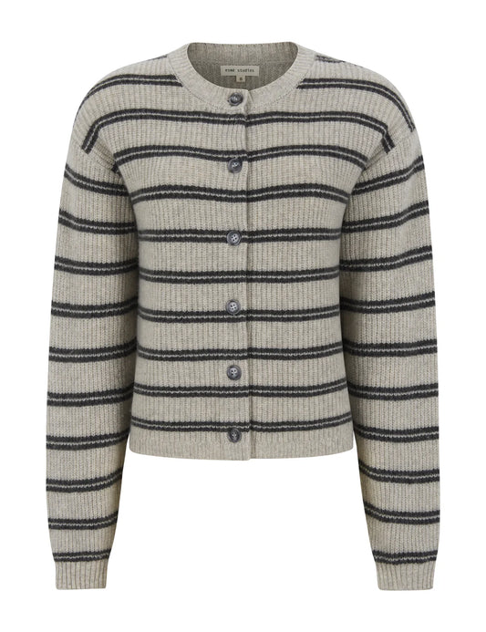 Esmé Studíos - ESFiro Cardigan - Pure Cashmere stripe
