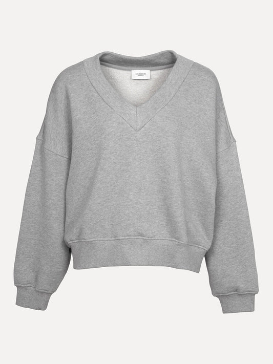 Les Soeurs - V-hals sweater Kato - Light Grey Melange