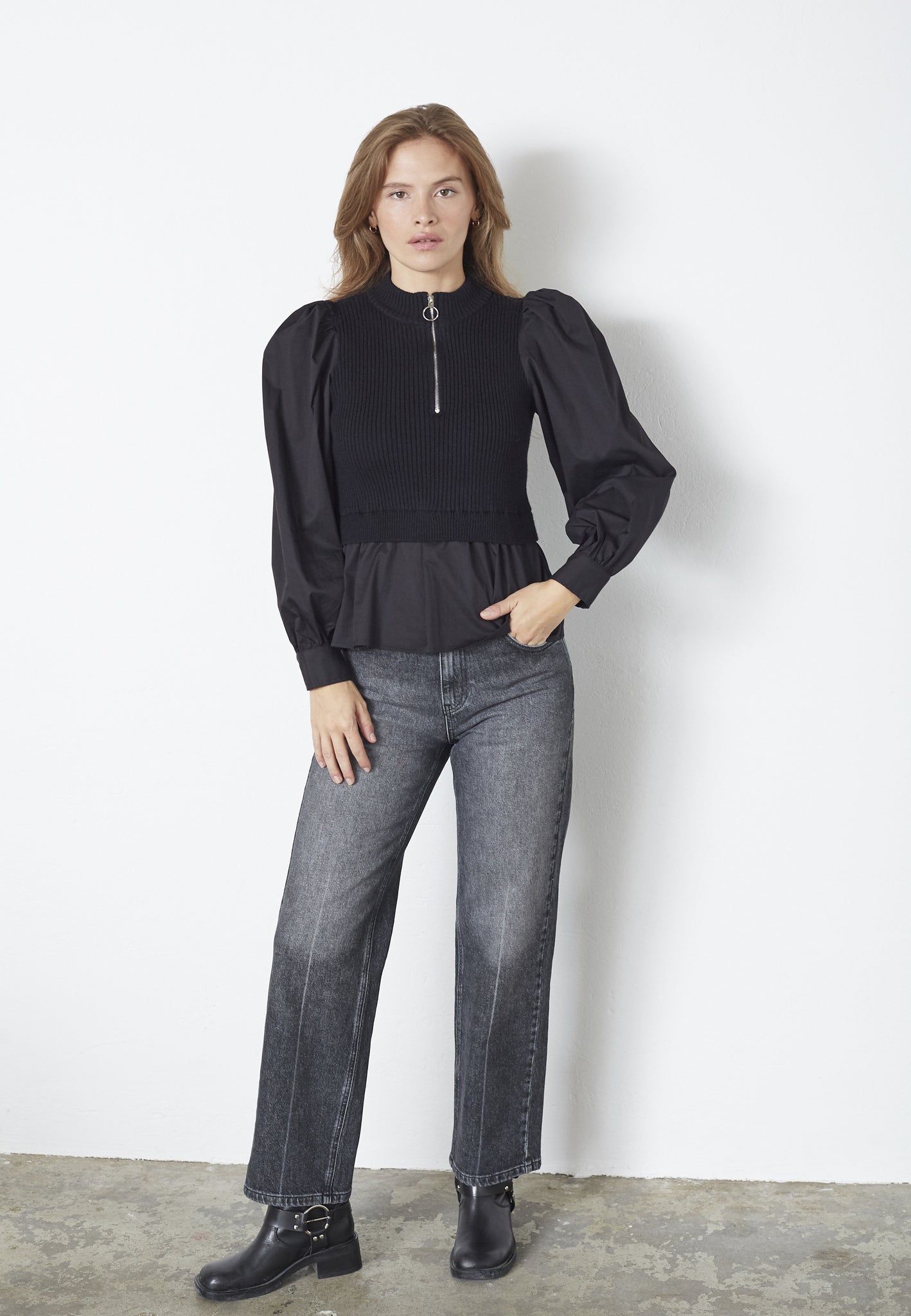 Co’Couture - ElisabethCC Mix Zip Knit