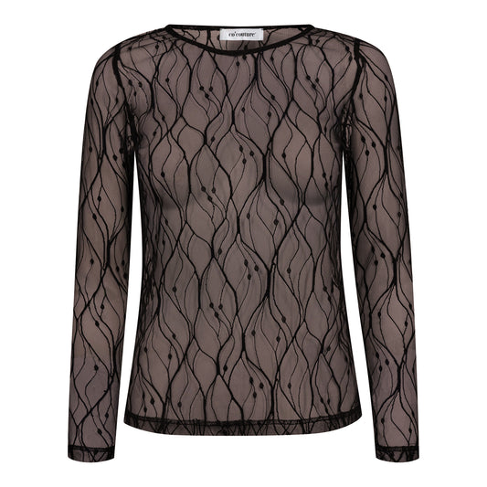 Co’Couture - MercyCC Mesh O-Blouse Dark Brown
