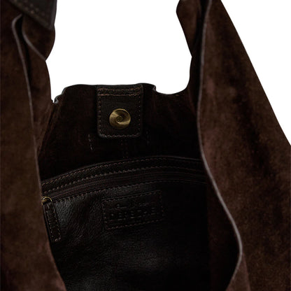 DEPECHE. - Suede shopper - Chocolate