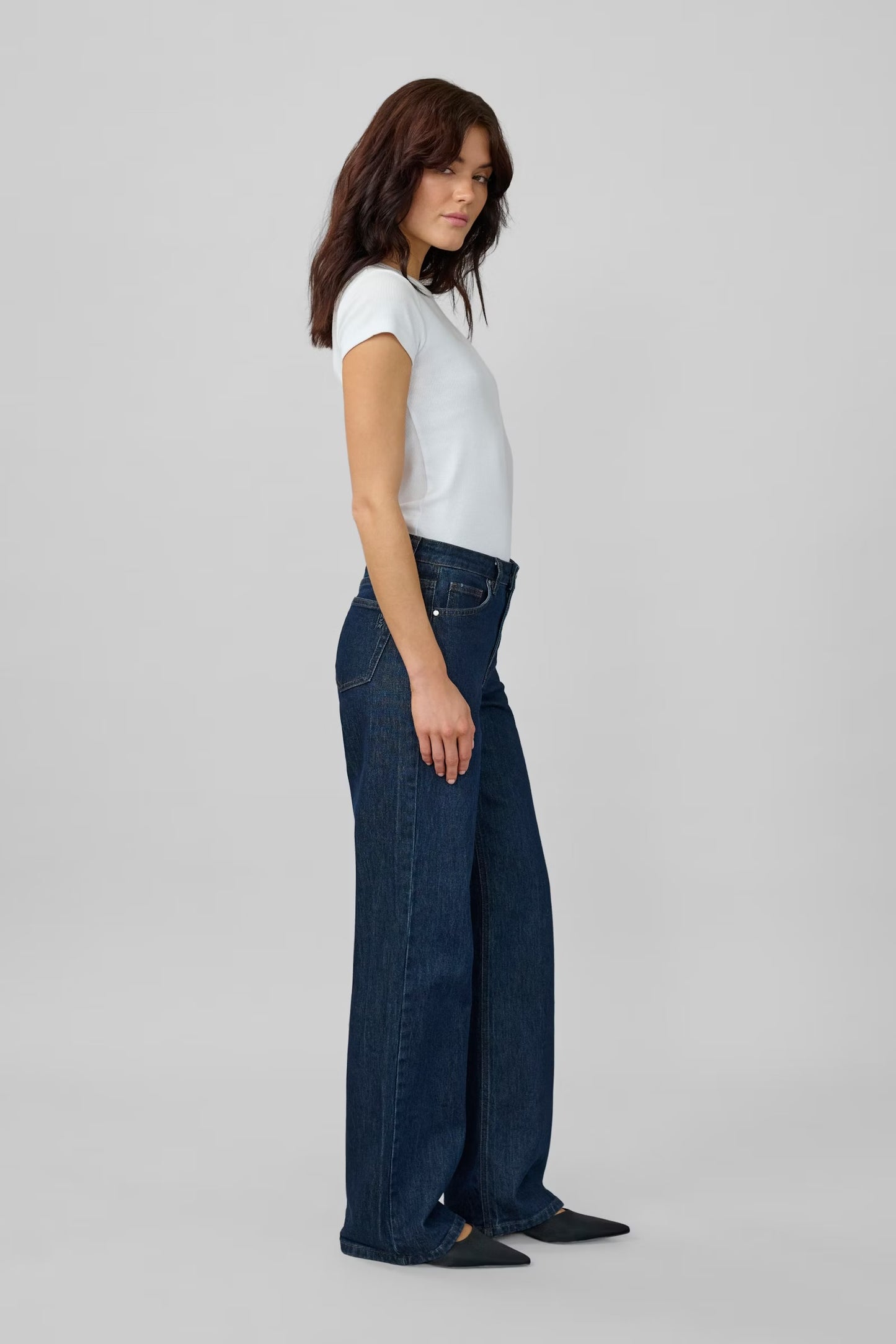 My Essential Wardrobe - 35 THE LOUIS HIGH WIDE - Dark Blue Un-Wash