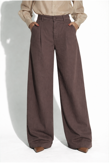 IMPREVU - Chocoladebruine Rio Lycoell-broek