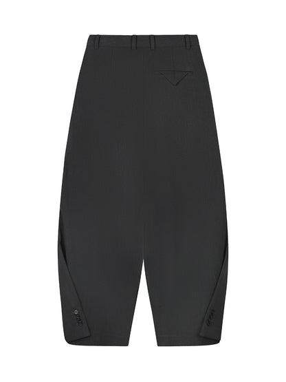 CATWALK JUNKIE. - Barrel Fit Tailored Trousers - Dark Grey Melange