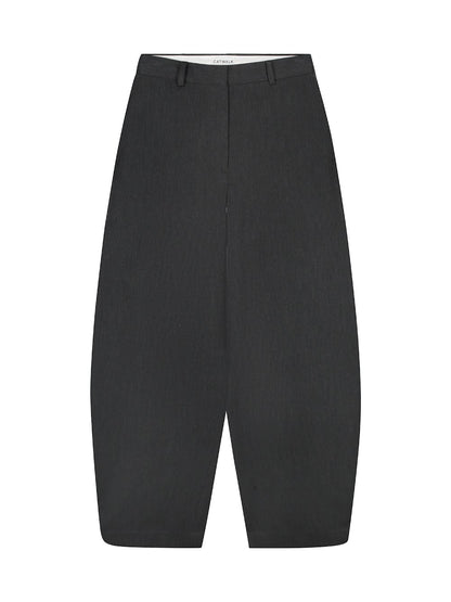 CATWALK JUNKIE. - Barrel Fit Tailored Trousers - Dark Grey Melange
