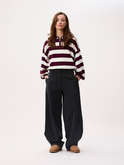 CATWALK JUNKIE. - Barrel Fit Tailored Trousers - Dark Grey Melange