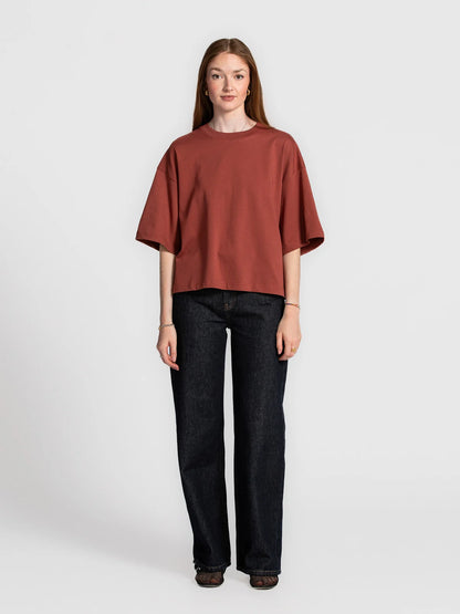 Les Soeurs - Boxy T-Shirt Tiara - Bordeaux