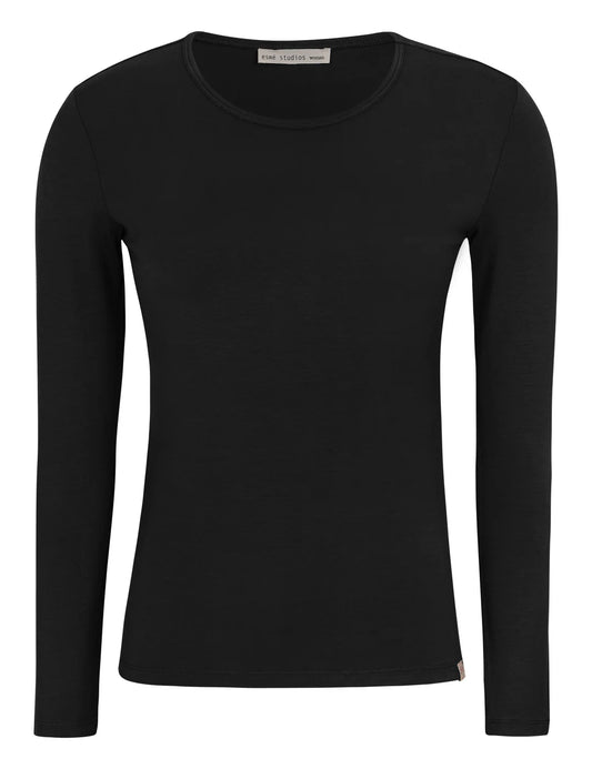 Esmé Studios - ESPenelope LS O-neck Slim T-shirt - Black