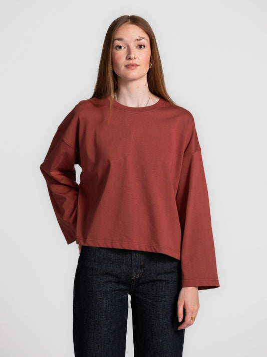 Les Soeurs - lange mouwen T-shirt Aline - Bordeaux