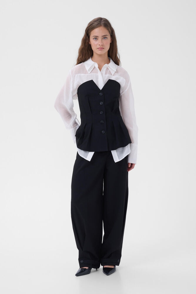 My Essential Wardrobe - MWEvelina Barrel Pants - Black (Long)