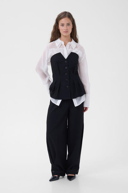 My Essential Wardrobe - MWEvelina Barrel Pants - Black (Long)