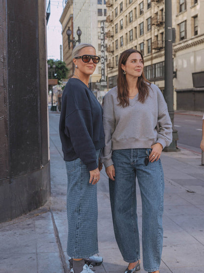 Les Soeurs - V-hals sweater Kato - Light Grey Melange