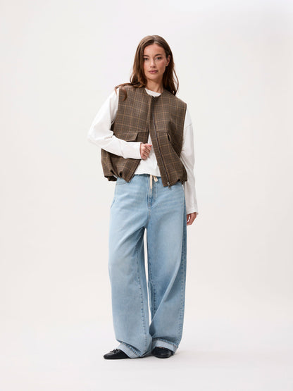 CATWALK JUNKIE. - Check bodywarmer - Caramel