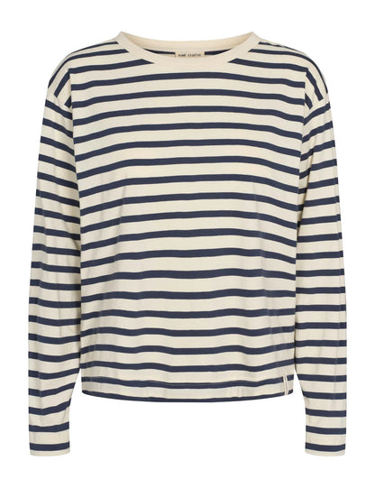 Esmé Studios - ESSigne LS Striped Top GOTS - Blue Nights