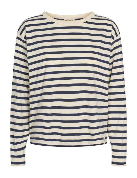 Esmé Studios - ESSigne LS Striped Top GOTS - Blue Nights