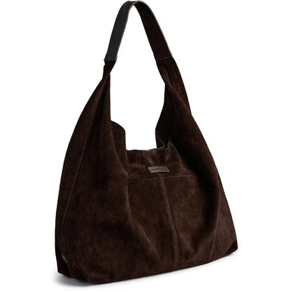 DEPECHE. - Suede shopper - Chocolate
