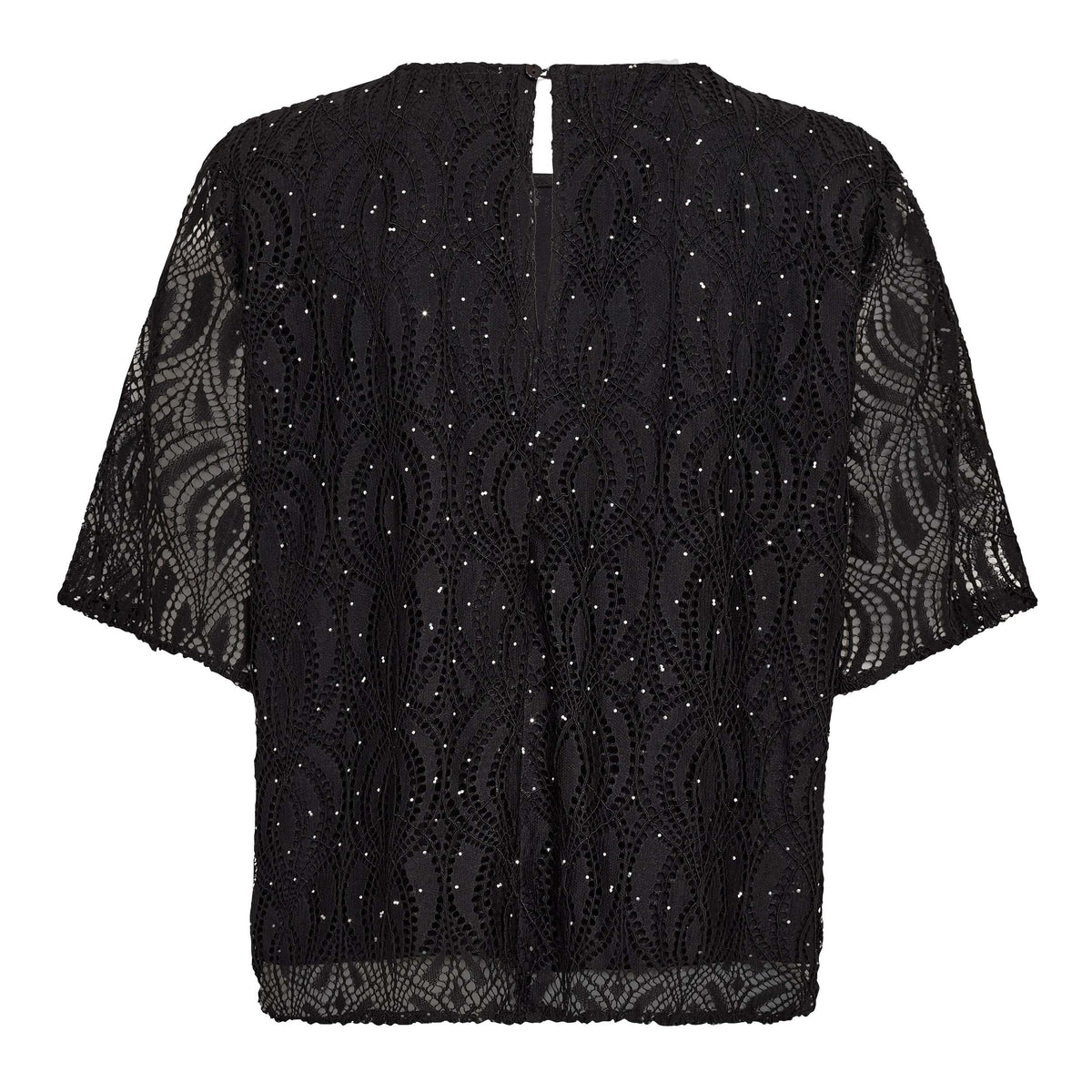 Co’Couture - EricaCC Stone Lace SS Blouse - Black
