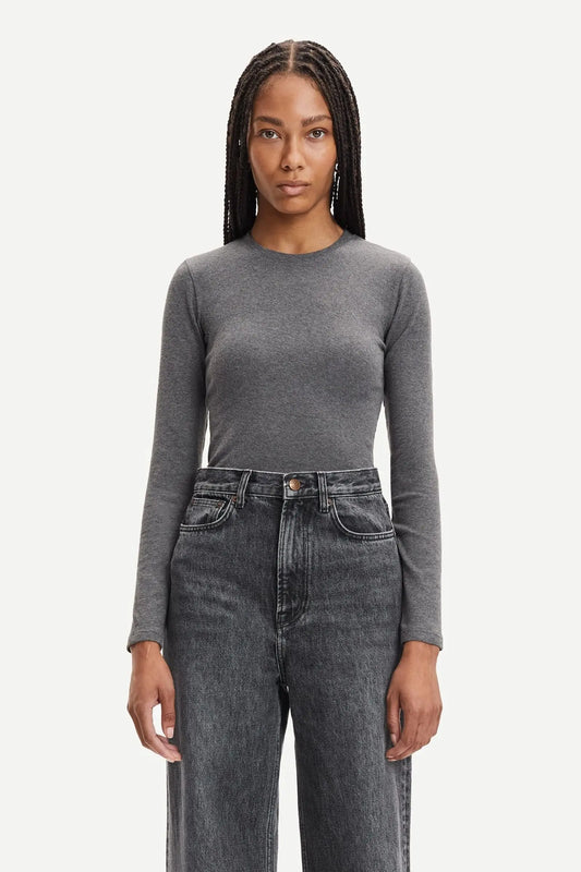 Samsøe Samsøe - ALEXA LS - Dark Grey Mel.