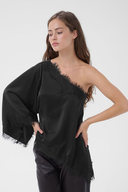 My Essential Wardrobe - MWBrenda Asymmetric Blouse - Black