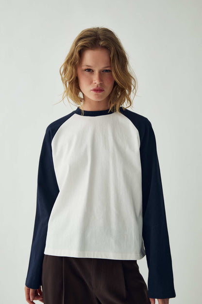 NOELLA - N-Nikkie Top - White Navy Combo