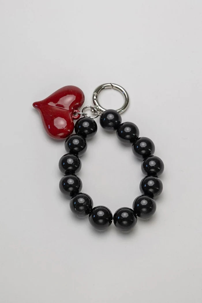 BOW19 - CHARM PEARL HEART BLACK