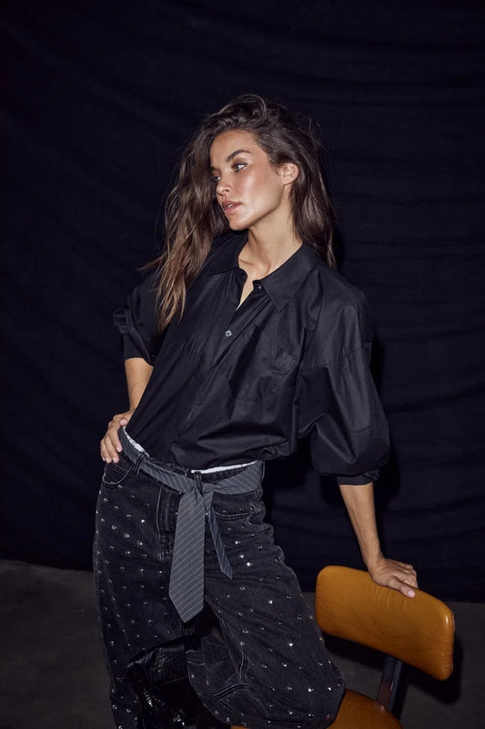Haute L’Amitié - Sophie Din Coated Shirt - Black