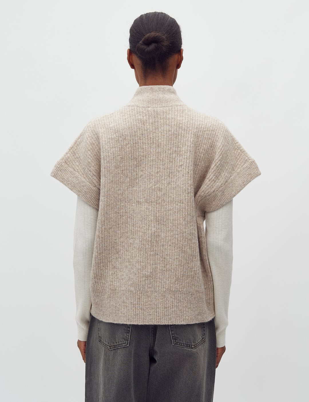 MbyM - Roselina Short-M Vest - Light Taupe Melange
