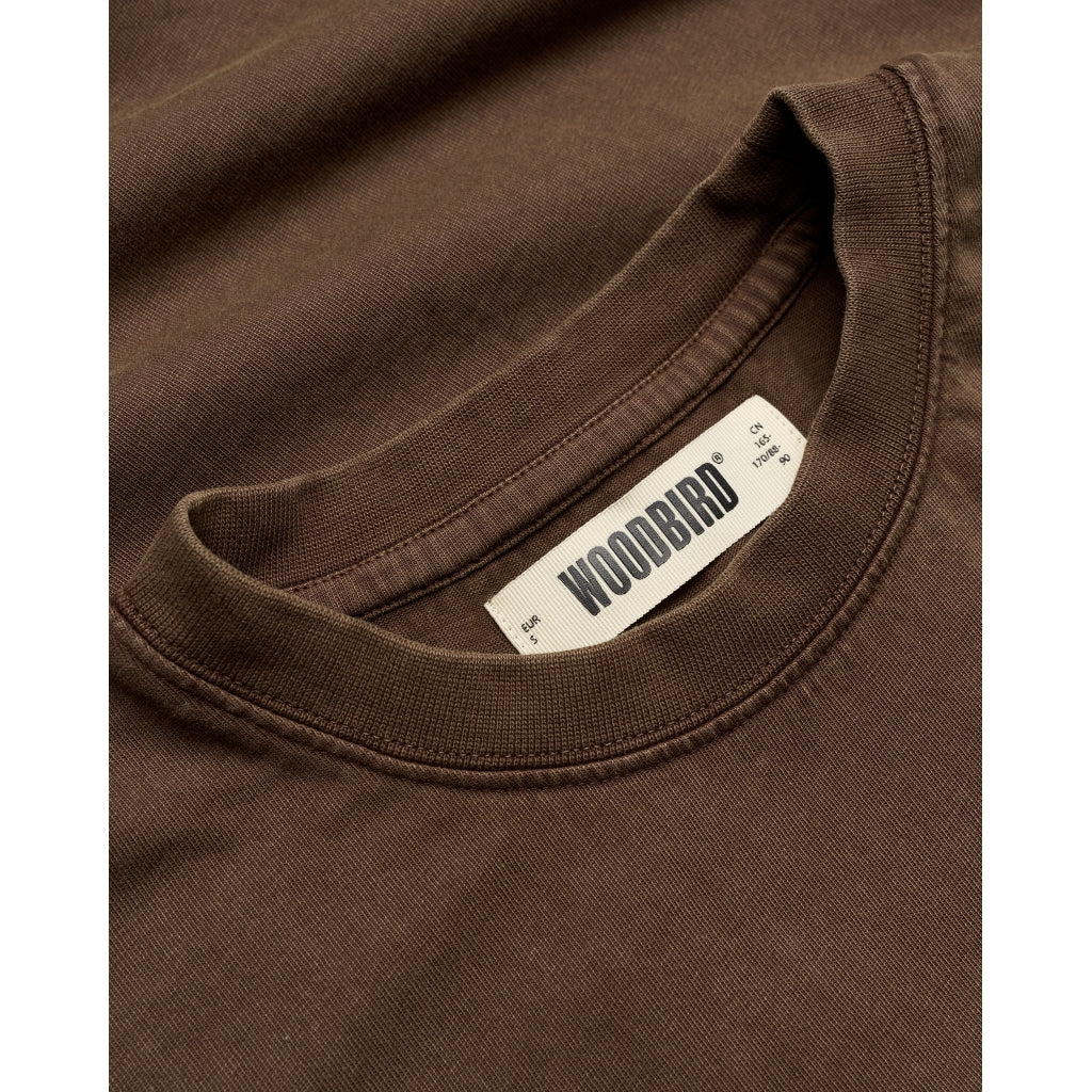 Woodbird - WBJuno Warp Acid Tee - Washed Brown