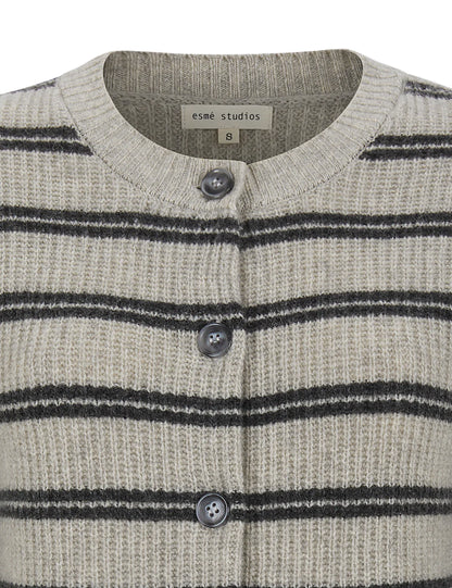 Esmé Studíos - ESFiro Cardigan - Pure Cashmere stripe