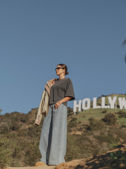 Les Soeurs - Boxy T-Shirt Tiara - Grey Washed
