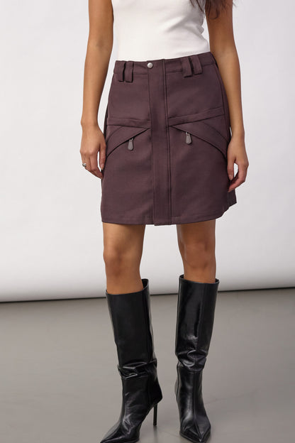 Co’Couture - LunaCC Mini Skirt - Bison